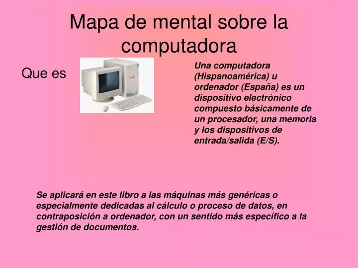 mapa de mental sobre la computadora