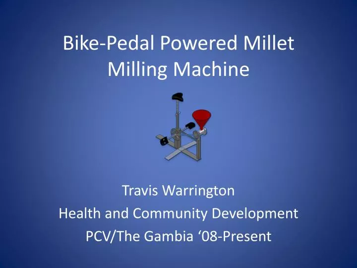 bike pedal powered millet milling machine