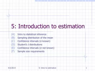 5: Introduction to estimation