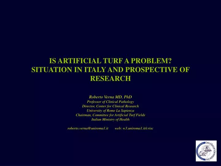 is artificial turf a problem situation in italy and prospective of research