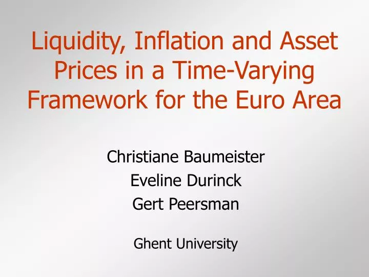 liquidity inflation and asset prices in a time varying framework for the euro area