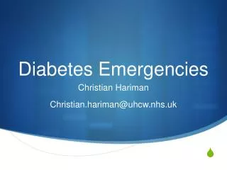 Diabetes Emergencies