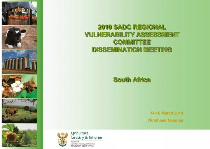 2010 sadc regional vulnerability assessment committee dissemination meeting south africa