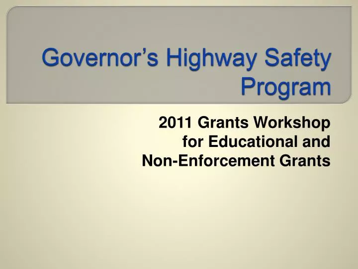 governor s highway safety program
