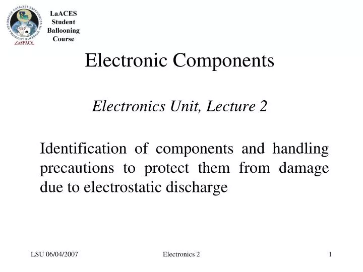 electronic components electronics unit lecture 2