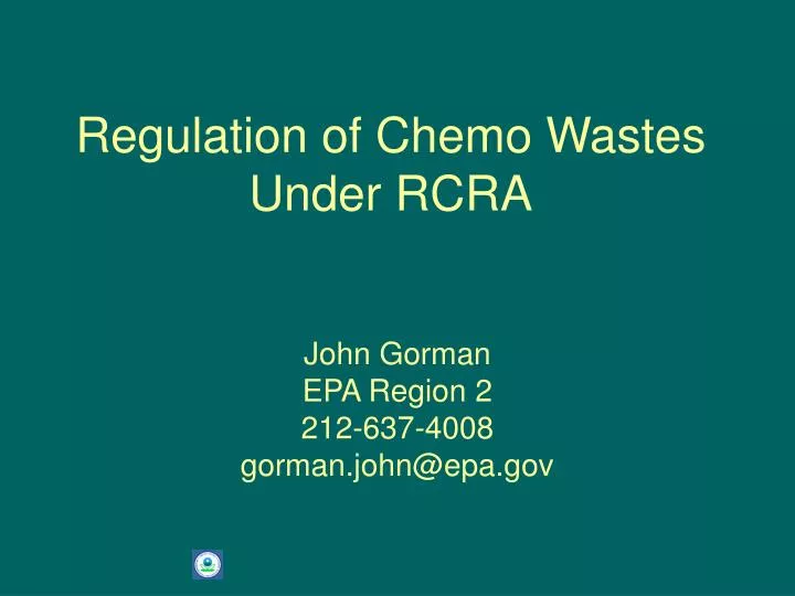 regulation of chemo wastes under rcra