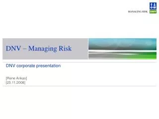 DNV – Managing Risk