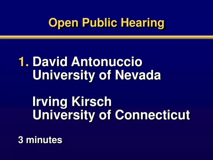 open public hearing