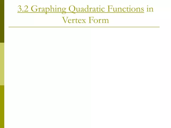 3 2 graphing quadratic functions in vertex form