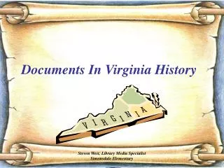 Documents In Virginia History