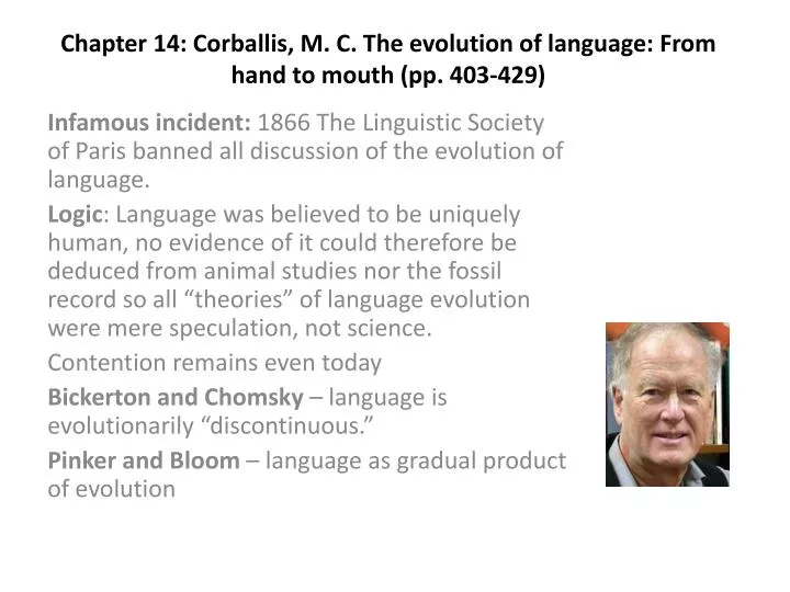 chapter 14 corballis m c the evolution of language from hand to mouth pp 403 429