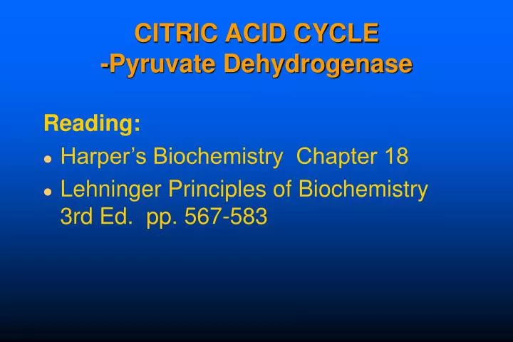 citric acid cycle pyruvate dehydrogenase