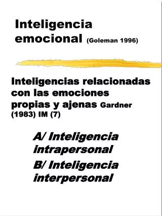 Inteligencia emocional (Goleman 1996)