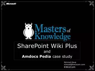 SharePoint Wiki Plus and Amdocs Pedia case study