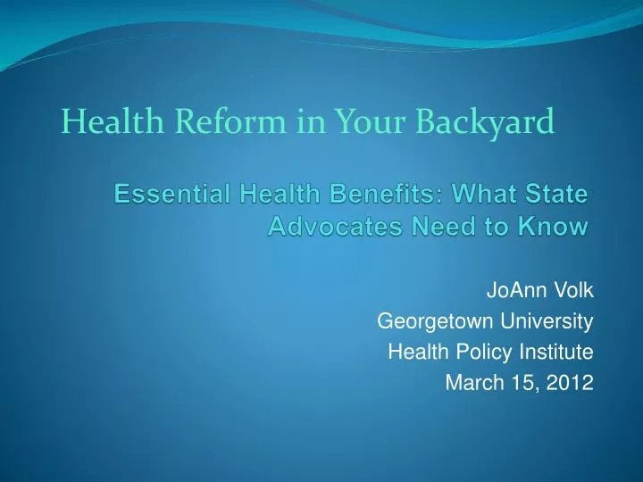 essential health benefits what state advocates need to know