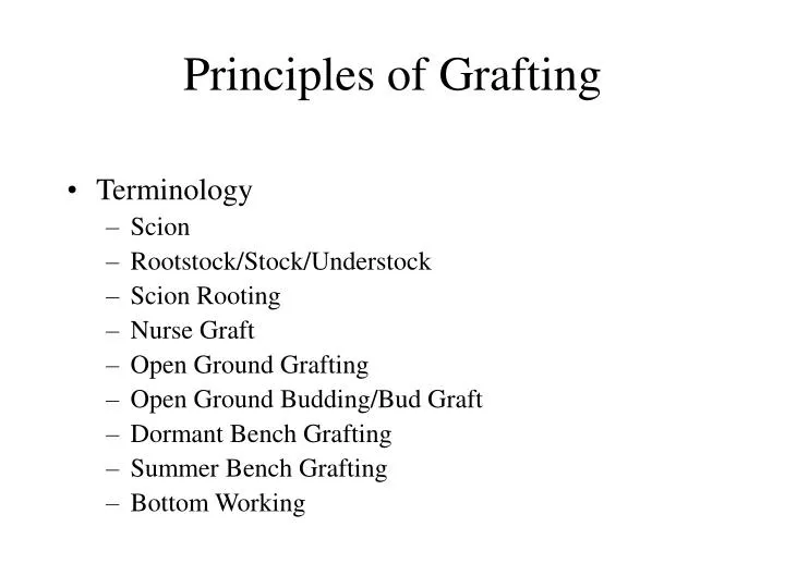 principles of grafting