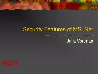 Security Features of MS .Net