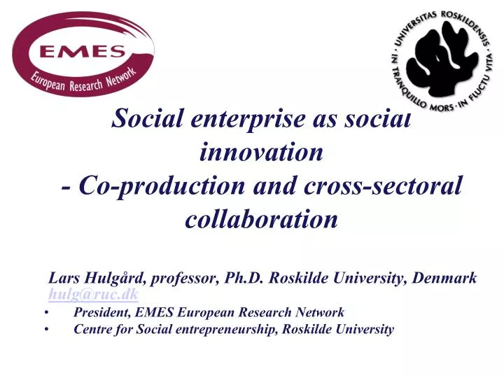 social enterprise as social innovation co production and cross sectoral collaboration