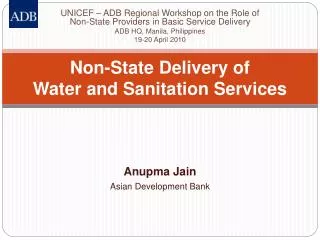 Non-State Delivery of Water and Sanitation Services