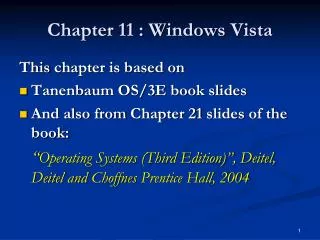 Chapter 11 : Windows Vista