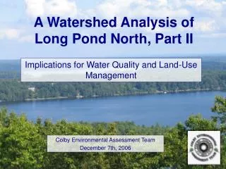 A Watershed Analysis of Long Pond North, Part II