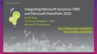 Integrating Microsoft Dynamics CRM and Microsoft SharePoint 2010
