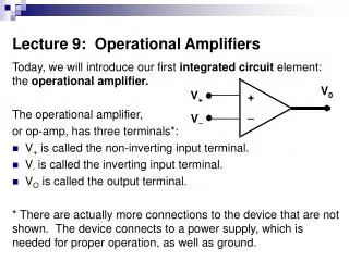 Lecture 9: Operational Amplifiers