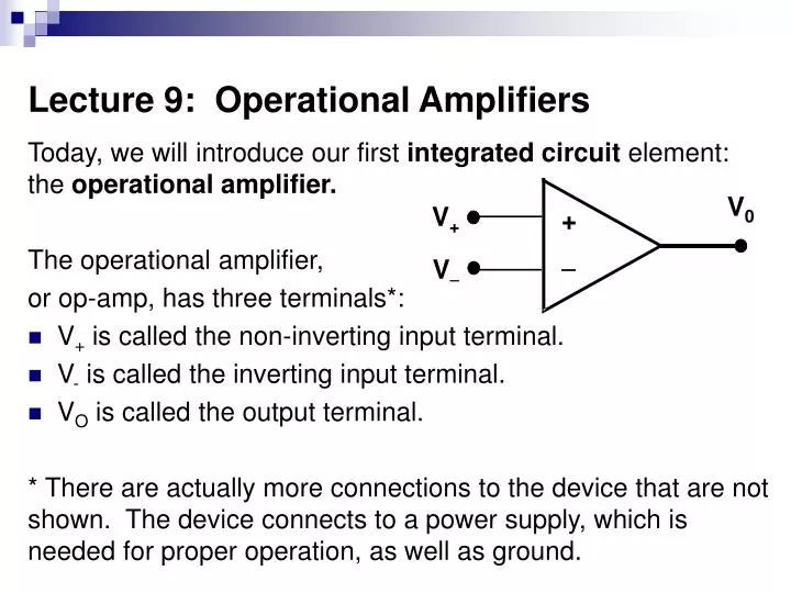 lecture 9 operational amplifiers