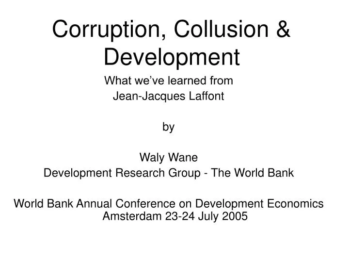 corruption collusion development