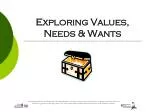 Exploring Values, Needs &amp; Wants - slide 1
