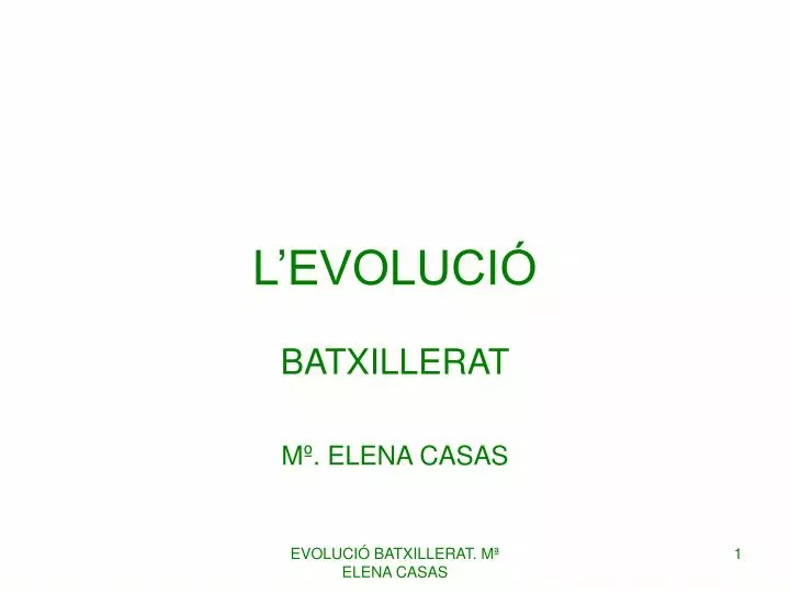 l evoluci