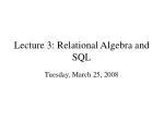 Lecture 3: Relational Algebra and SQL - slide 1