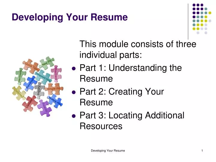 developing your resume