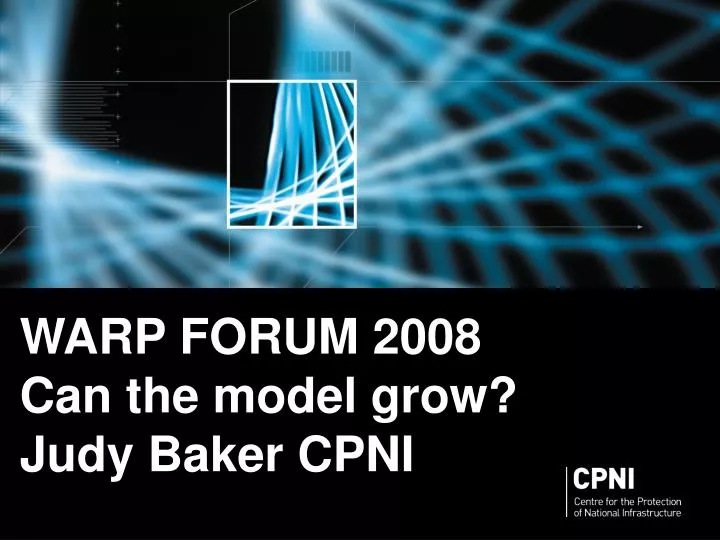 warp forum 2008 can the model grow judy baker cpni