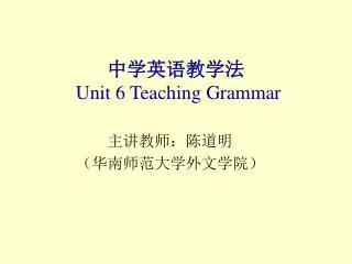 中学英语教学法 Unit 6 Teaching Grammar