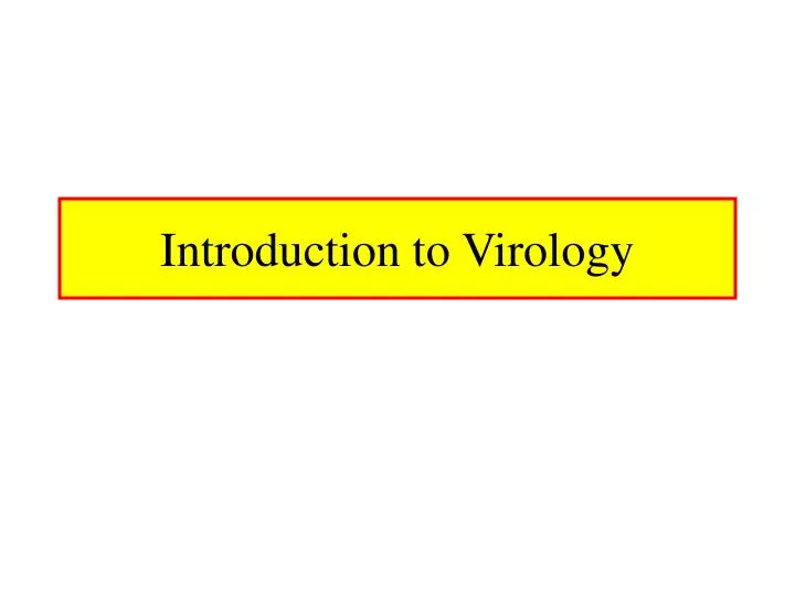 introduction to virology