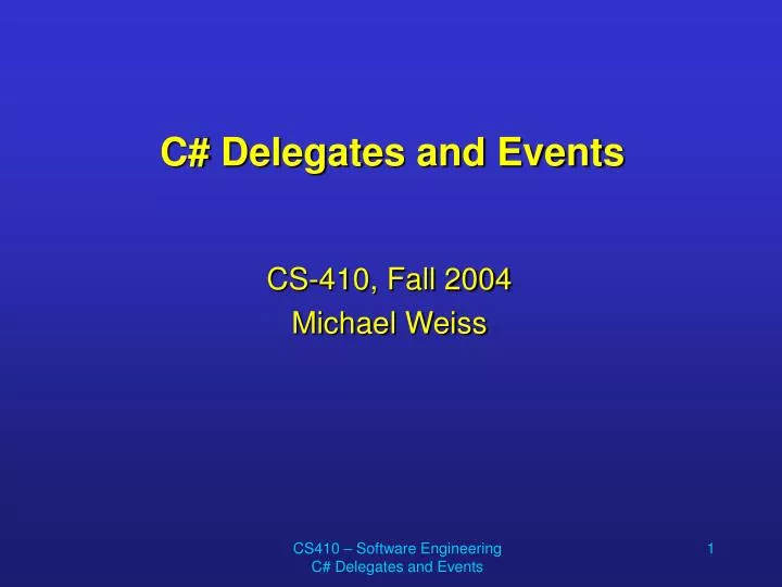 c delegates and events