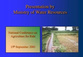 Presentation by Ministry of Water Resources