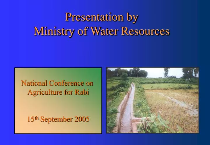 presentation by ministry of water resources
