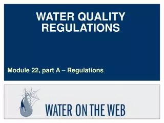 WATER QUALITY REGULATIONS