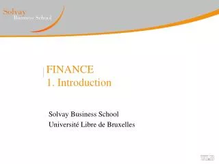 FINANCE 1. Introduction