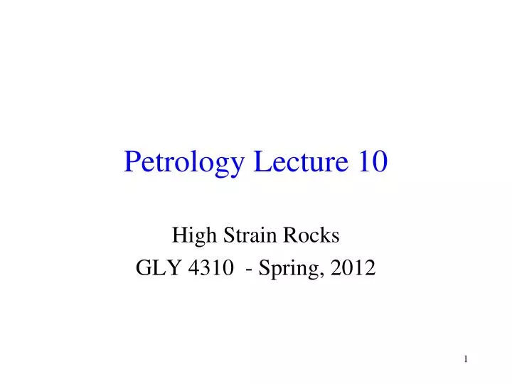 petrology lecture 10