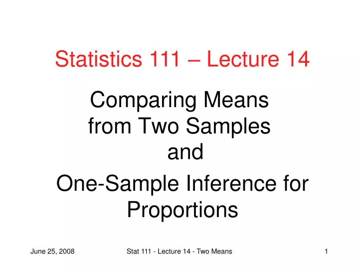 comparing means from two samples