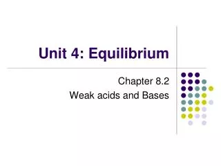 Unit 4: Equilibrium