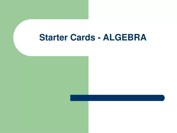 starter cards algebra