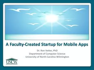 A Faculty-Created Startup for Mobile Apps