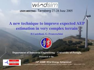 A new technique to improve expected AEP estimation in very complex terrain F.Castellani, G. Franceschini