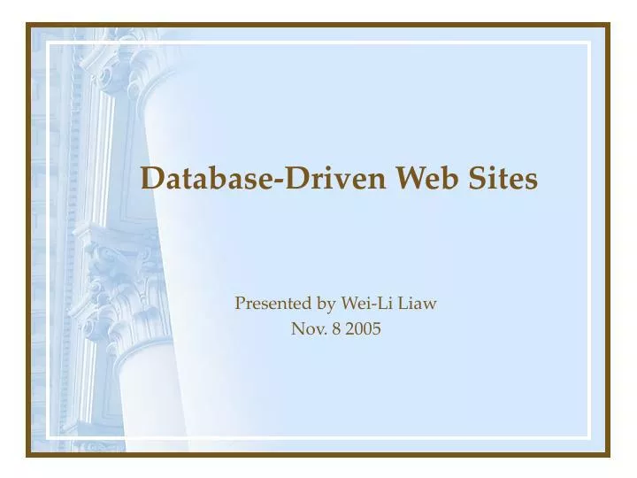 database driven web sites