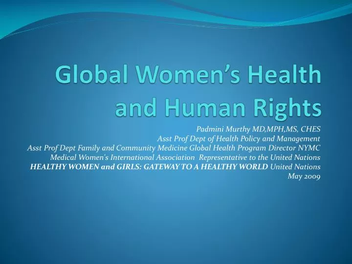 global women s health and human rights