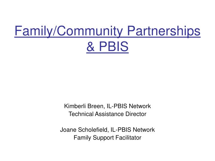 family community partnerships pbis